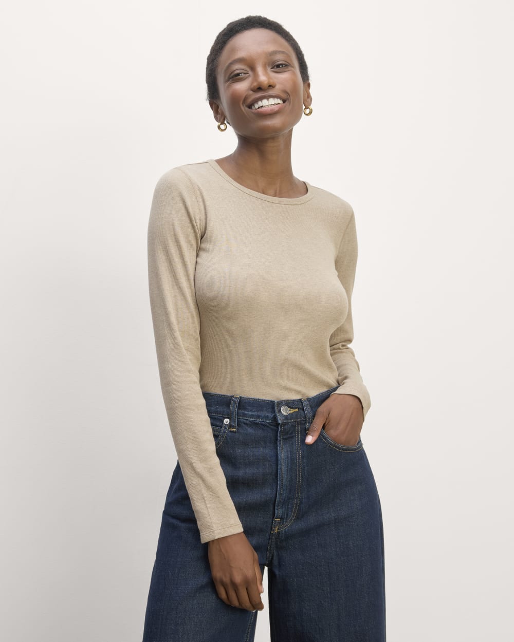 womens-supima-rib-long-sleeve-crew-hthr-tan | primary