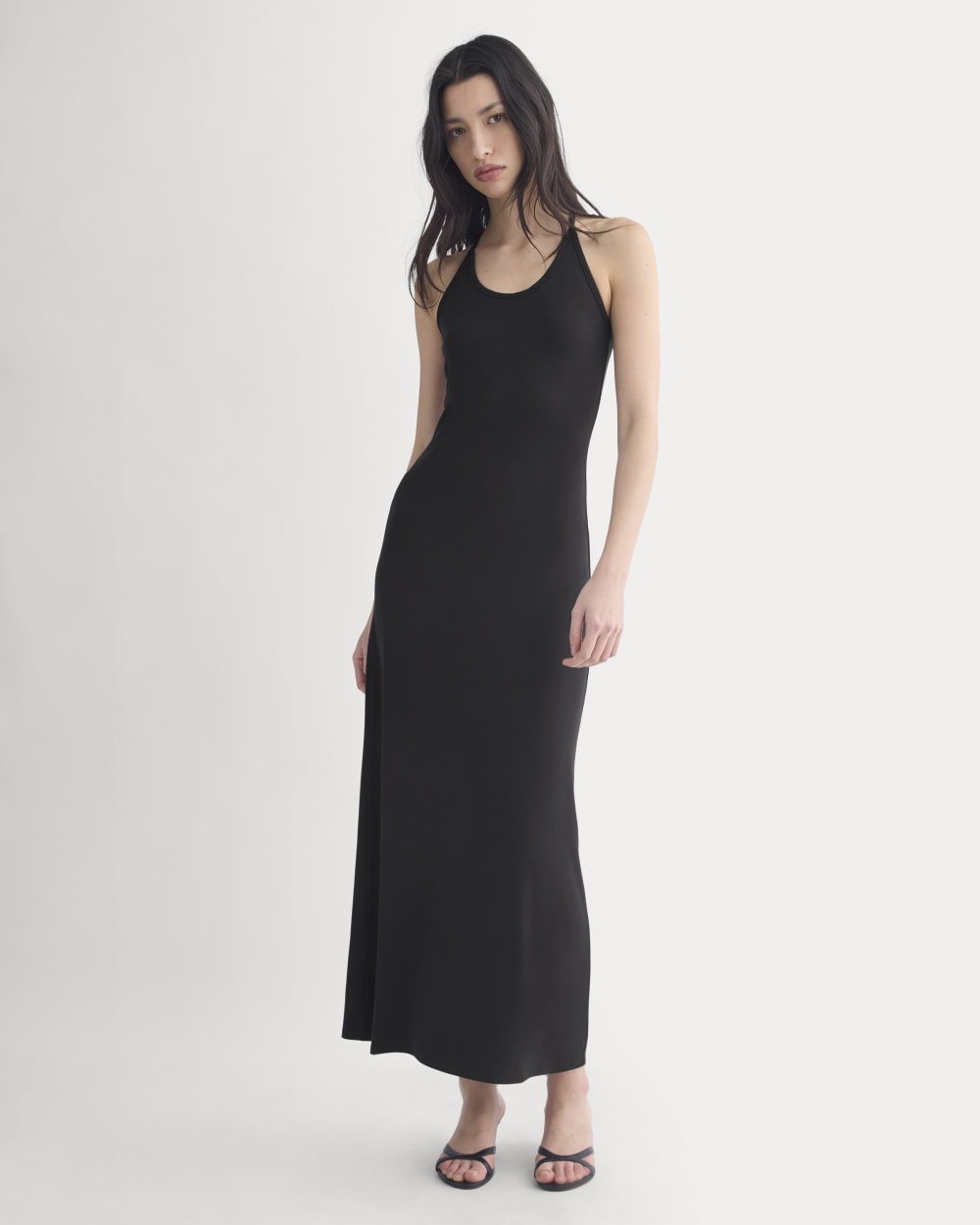 womens-racerback-maxi-knit-dress-black | primary