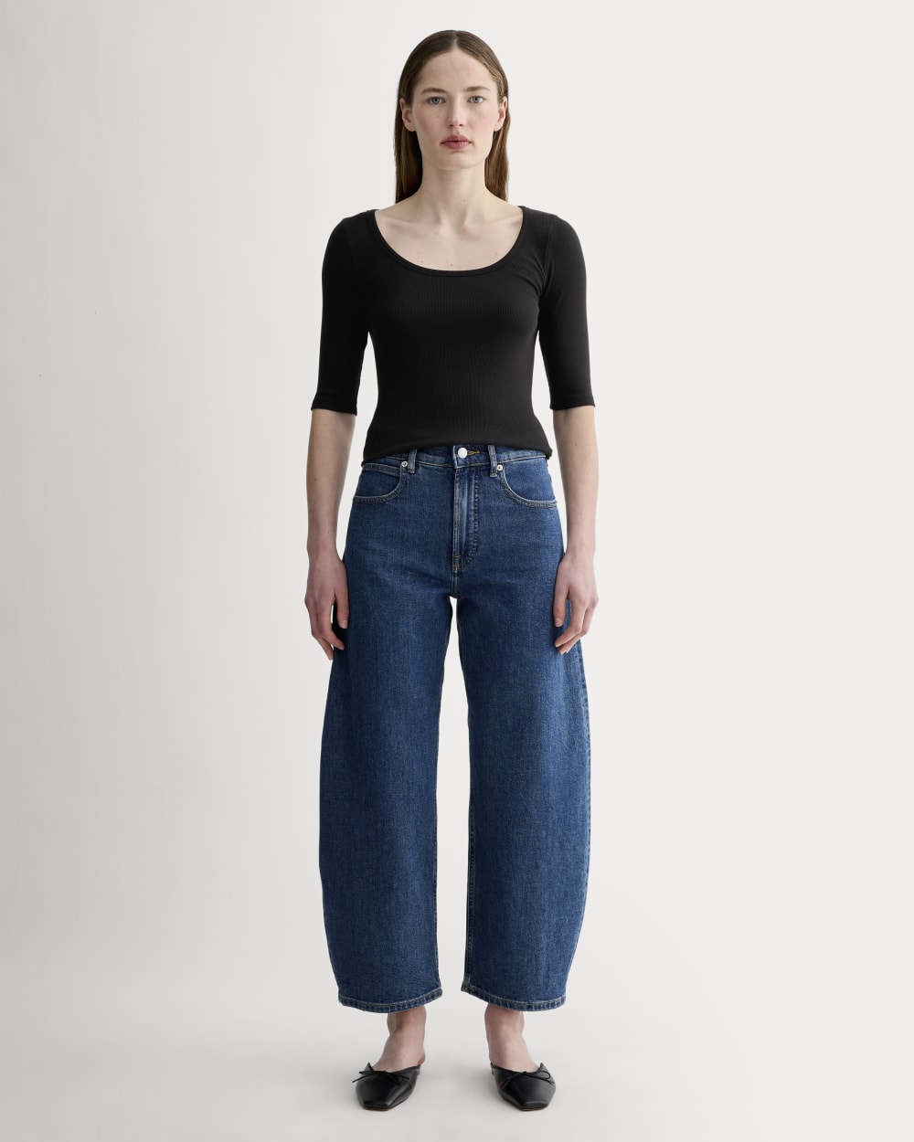 The Luxe Rib Scoop-Neck Tee | Heathered Fatigue