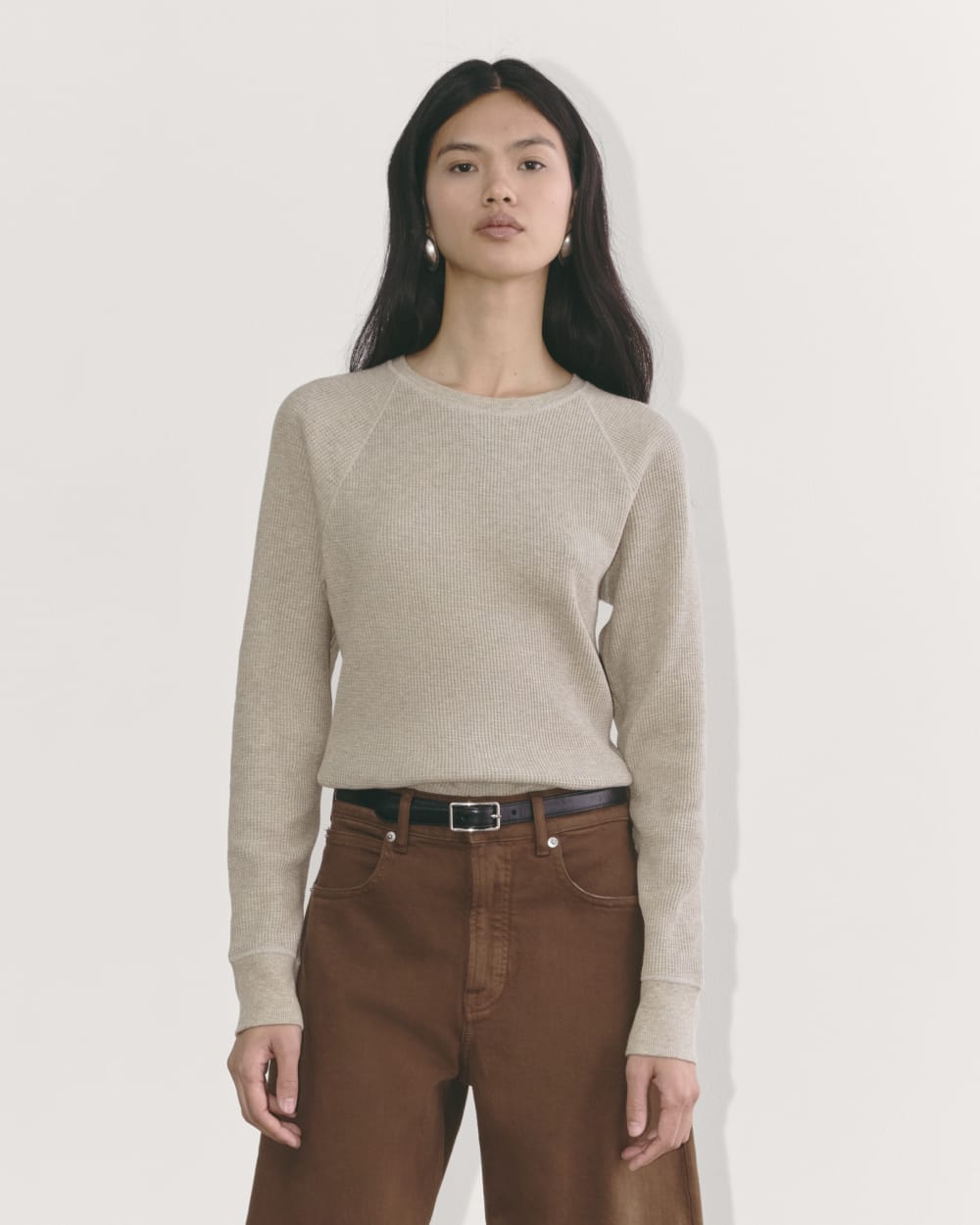 womens-cotton-waffle-crew-ls-tee-oatmeal-heather | primary