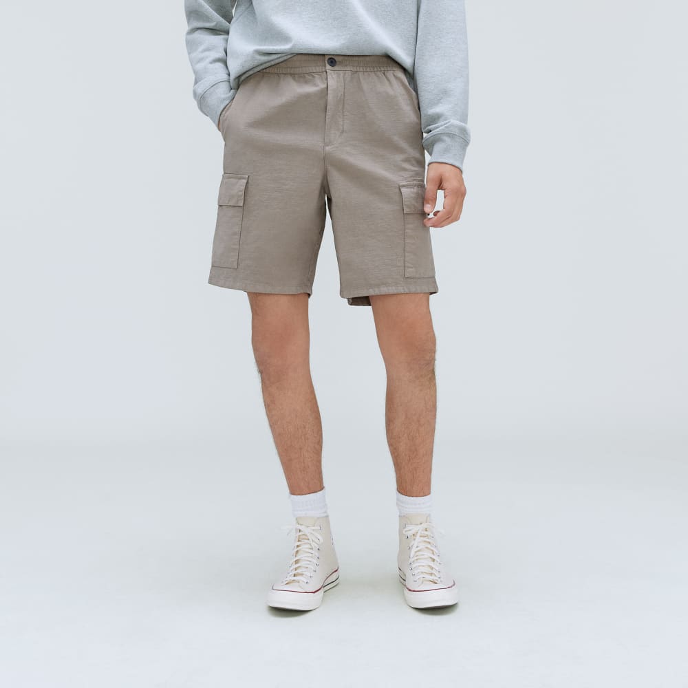 mens-cotton-linen-short-clay