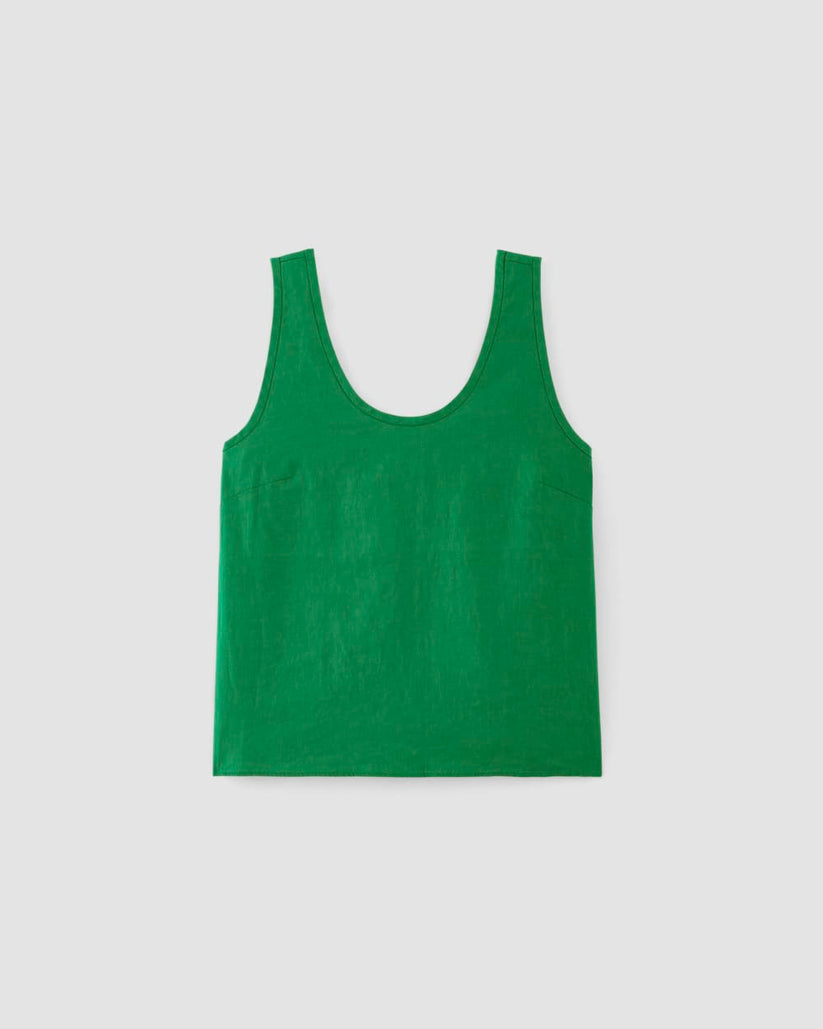 Day Gloss Woven Scoop Tank- Orange Sherbert main image 1