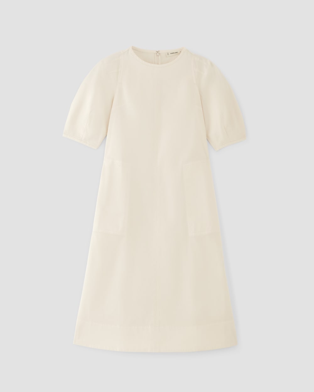womens-short-sleeve-puff-midi-dress-bone | alt