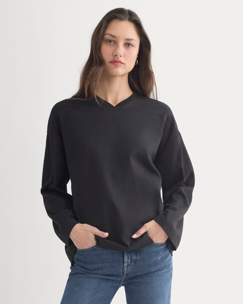 Retro V-Neck Jersey | Black – Everlane