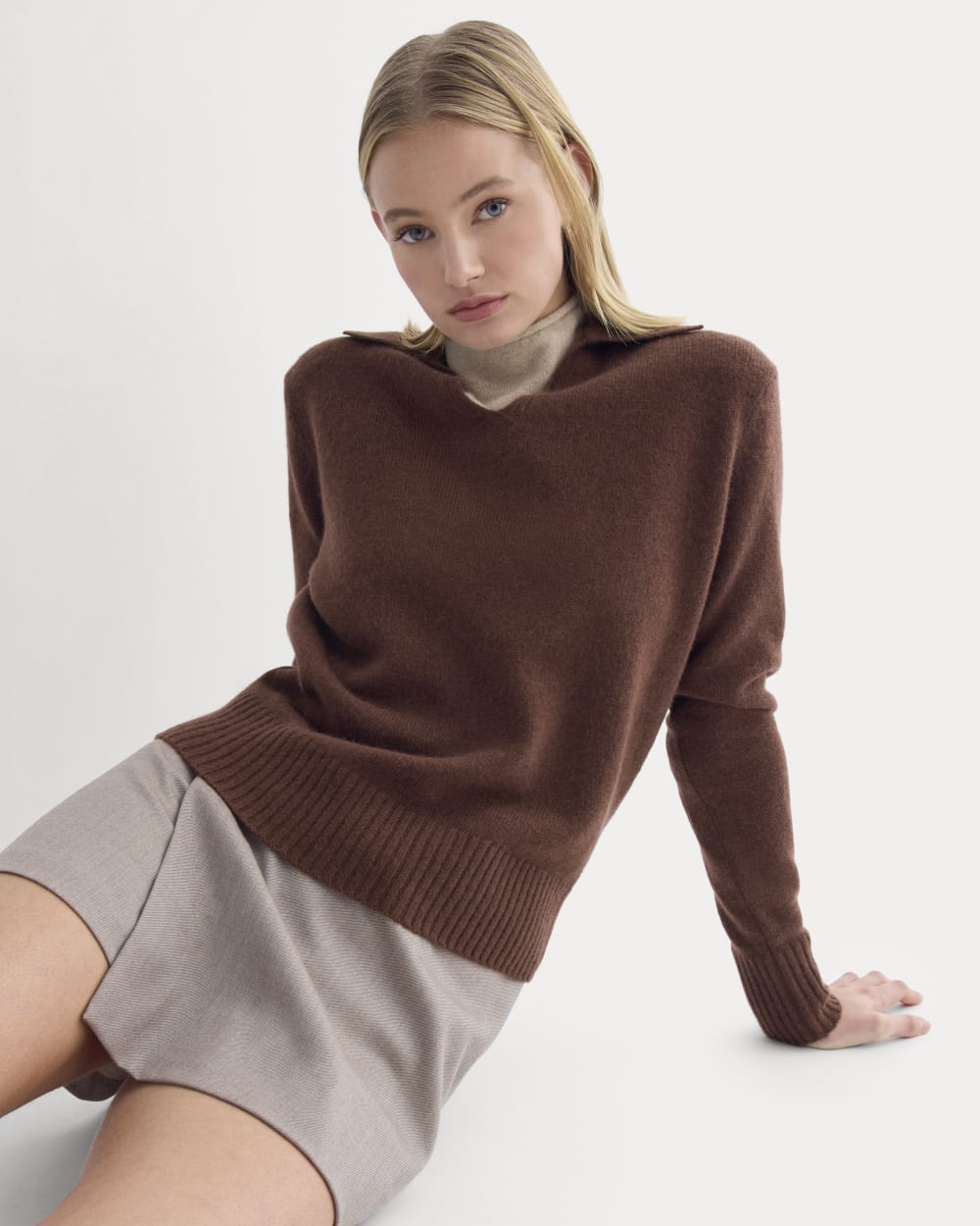 Cashmere Polo Sweater | Dark Mahogany – Everlane