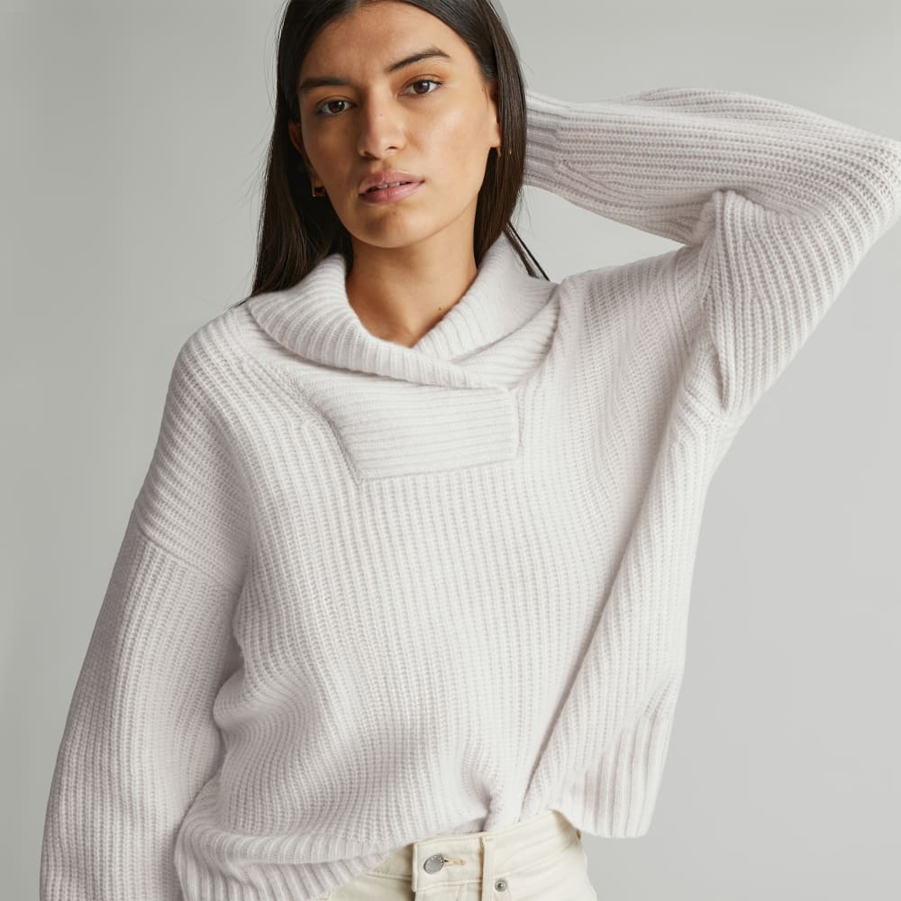 womens-felted-merino-shawl-collar-heathered-oat | primary