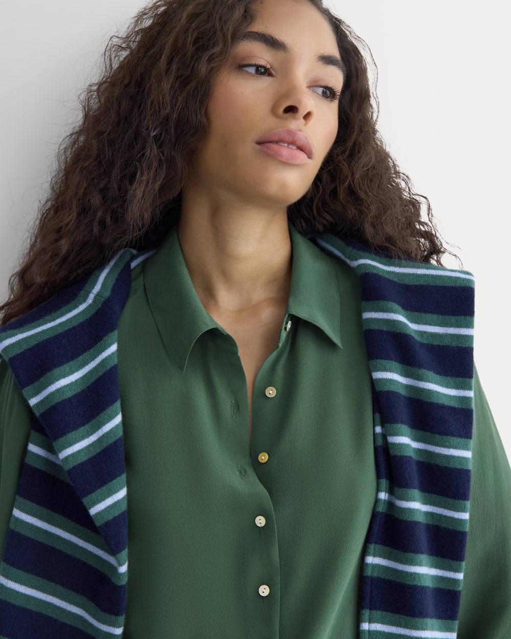 Shrunken Top in Washable Silk | Hunter Green – Everlane
