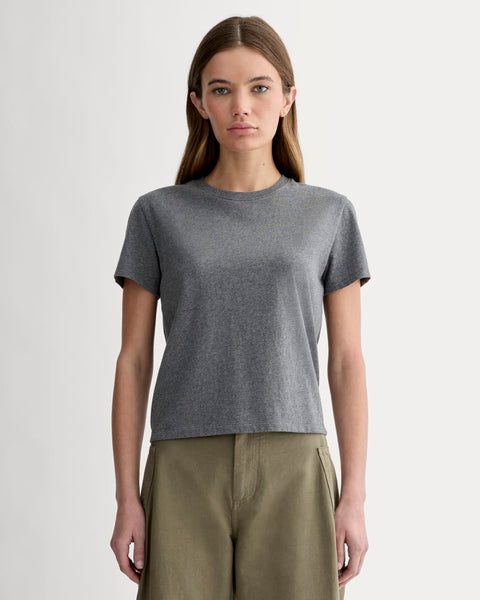 The Box-Cut Tee in Essential Cotton | Heathered Charcoal