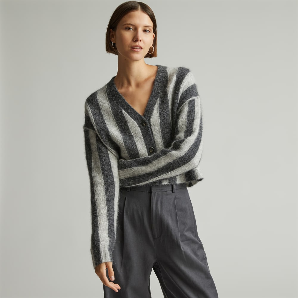 womens-alpaca-v-neck-cropped-cardigan-light-heather-grey-dark-charcoal | primary