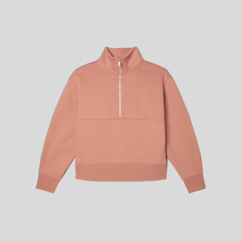 womens-retrack-half-zip-sweatshirt-light-rose | alt
