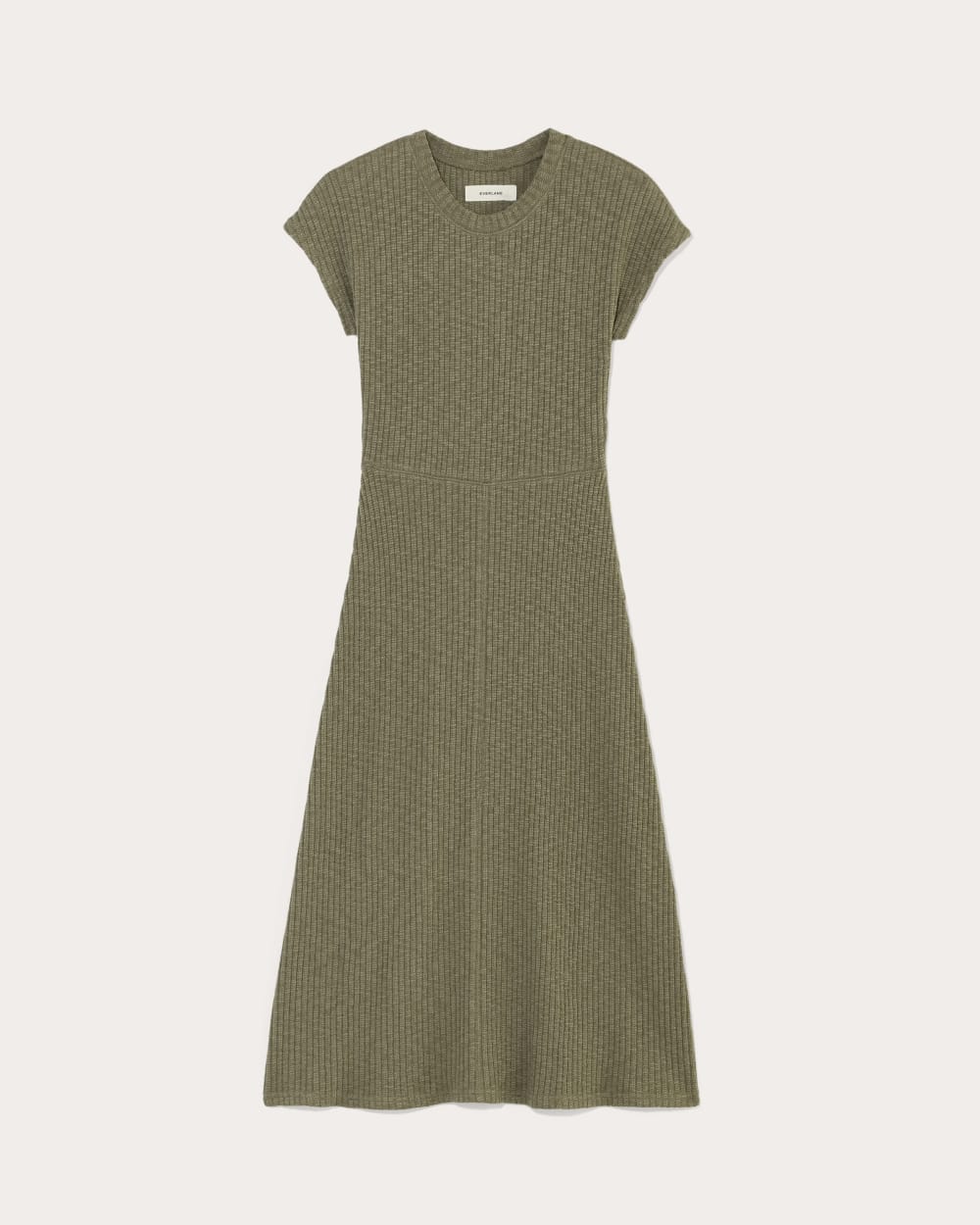 womens-rib-knit-cap-sleeve-midi-dress-kalamata | alt