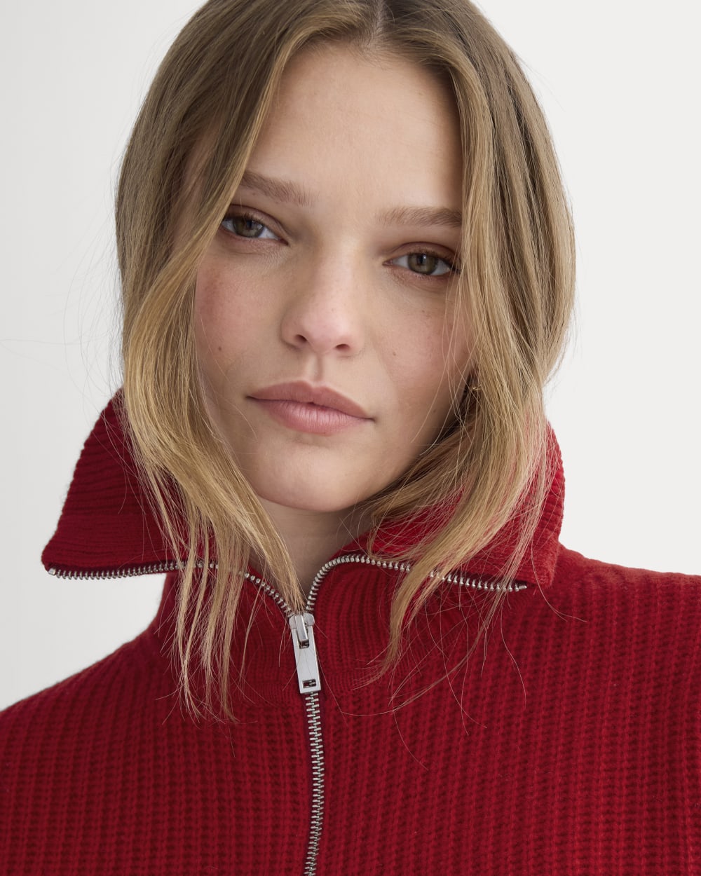 The Half-Zip Sweater in Luxe Merino | Berry Red – Everlane