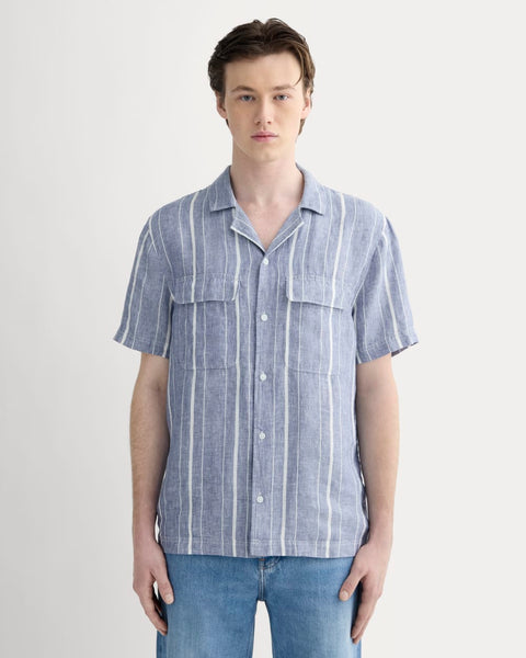 The Resort Shirt in Linen | Dutch Blue / Bone – Everlane