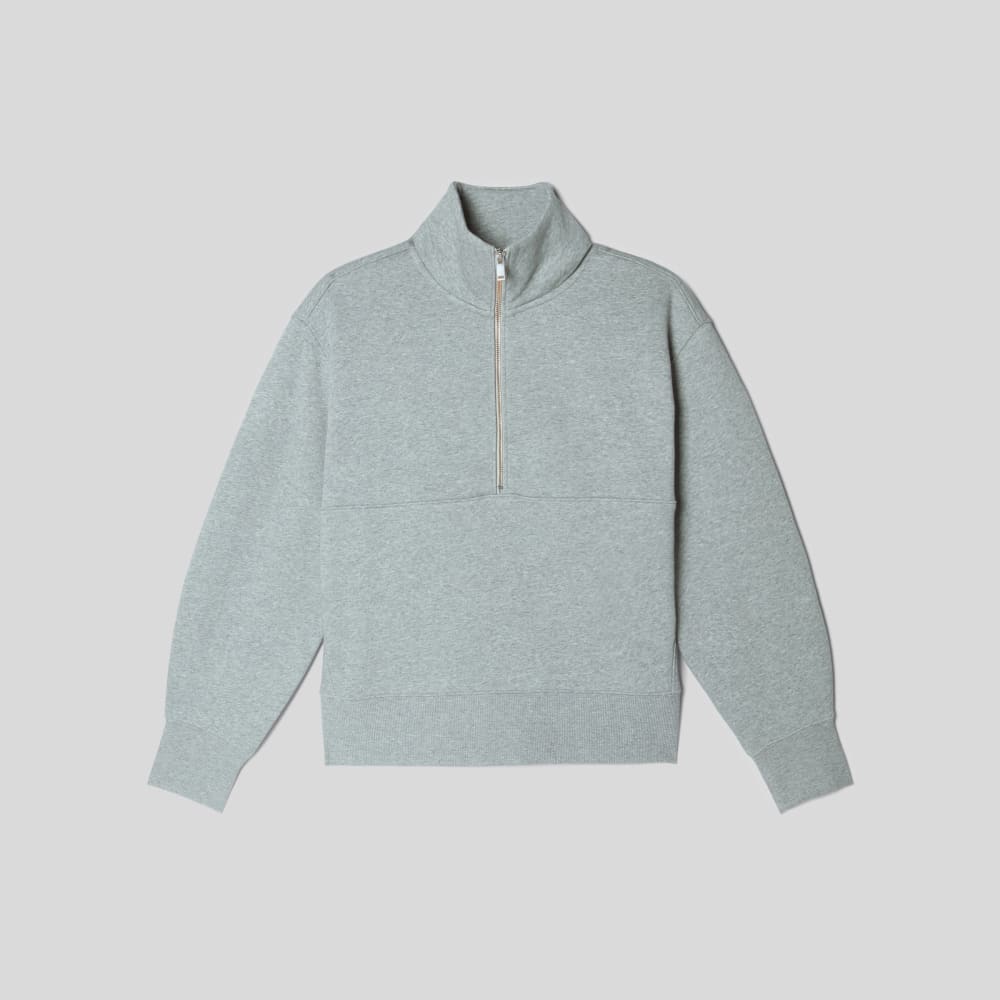 womens-retrack-half-zip-sweatshirt-heather-grey | alt