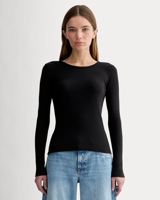 womens-supima-rib-long-sleeve-crew-black | primary