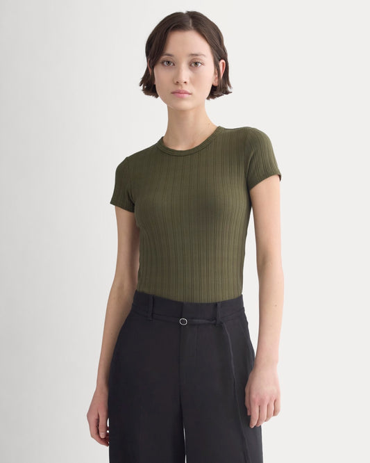 womens-cropped-crew-in-pointelle-olive-night | primary