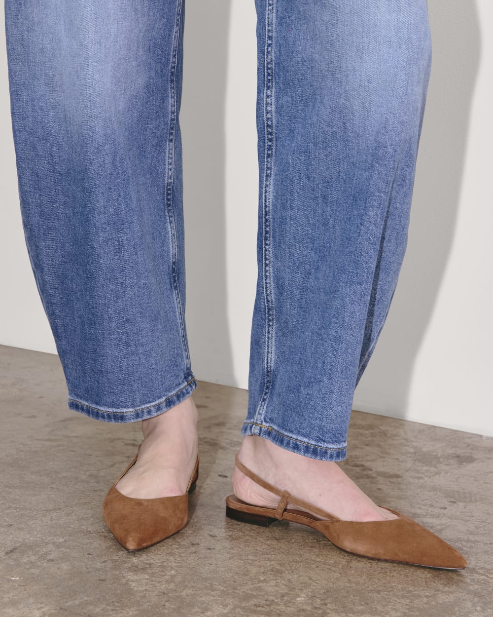 The Studio Slingback Flat | Saddle Brown Suede – Everlane