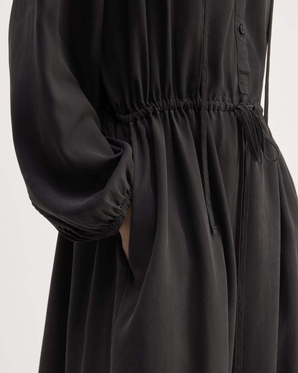 The TENCEL Gathered Maxi Dress | Black Everlane The TENCEL Gathered Maxi Dress | Black Everlane