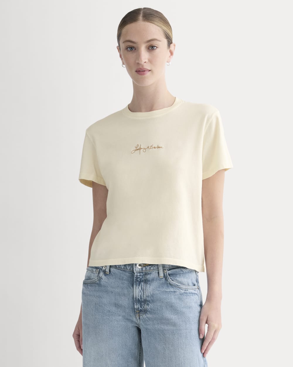 everlane-x-laufey-foundation-box-cut-tee-bone | primary