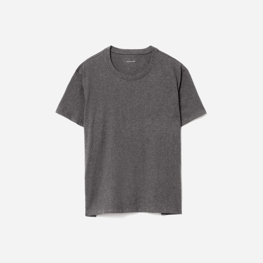 The Organic Cotton Box-Cut Pocket Tee | Charcoal | No Pocket – Everlane