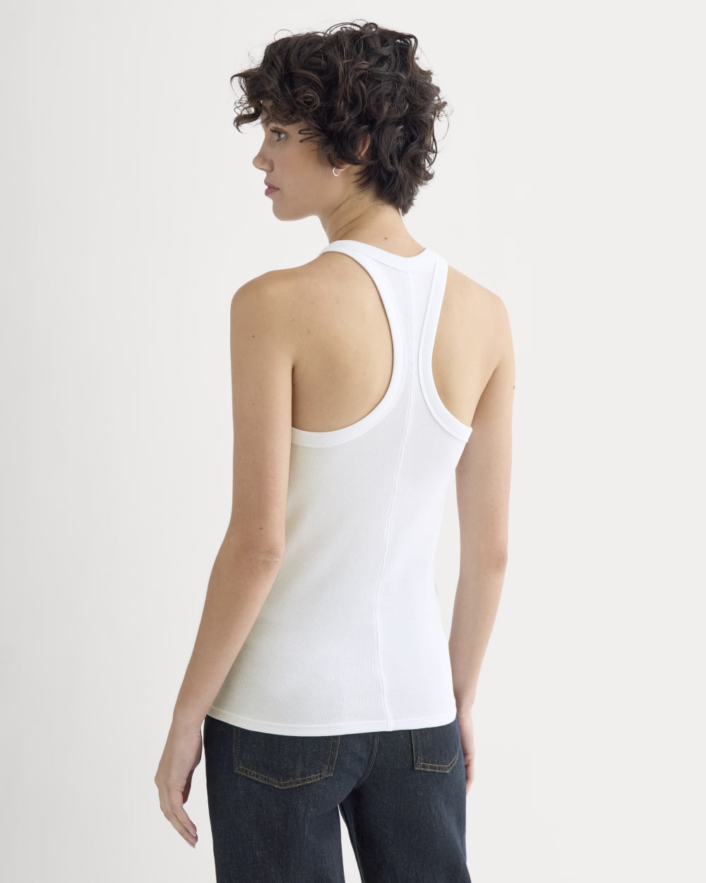 Luxe Rib Racerback Tank | White – Everlane