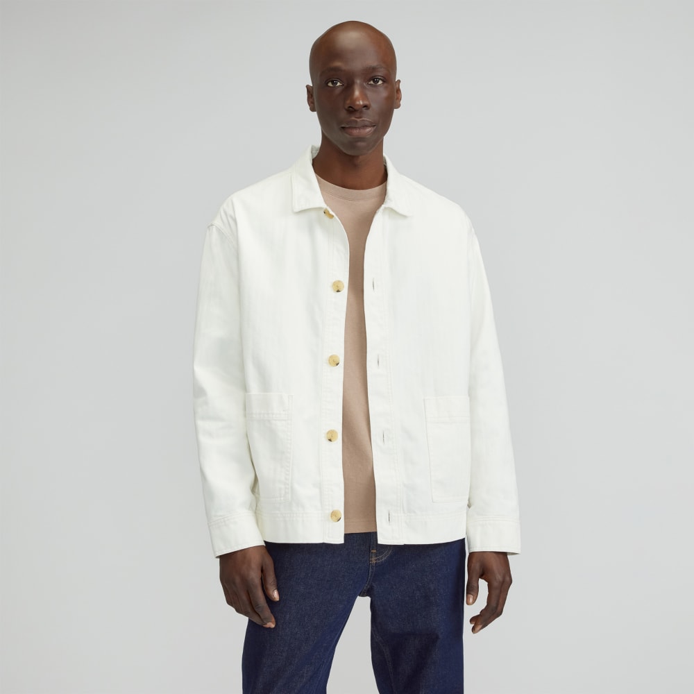 The Organic Cotton Herringbone Utility Jacket | Bone – Everlane