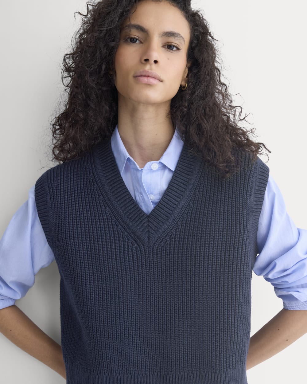Ribbed V-Neck Vest in Everyday Cotton