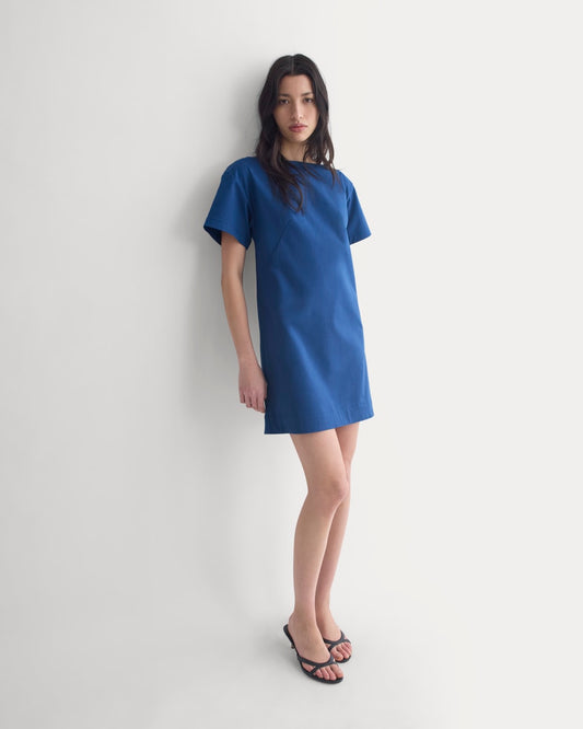 womens-boatneck-mini-dress-estate-blue | primary