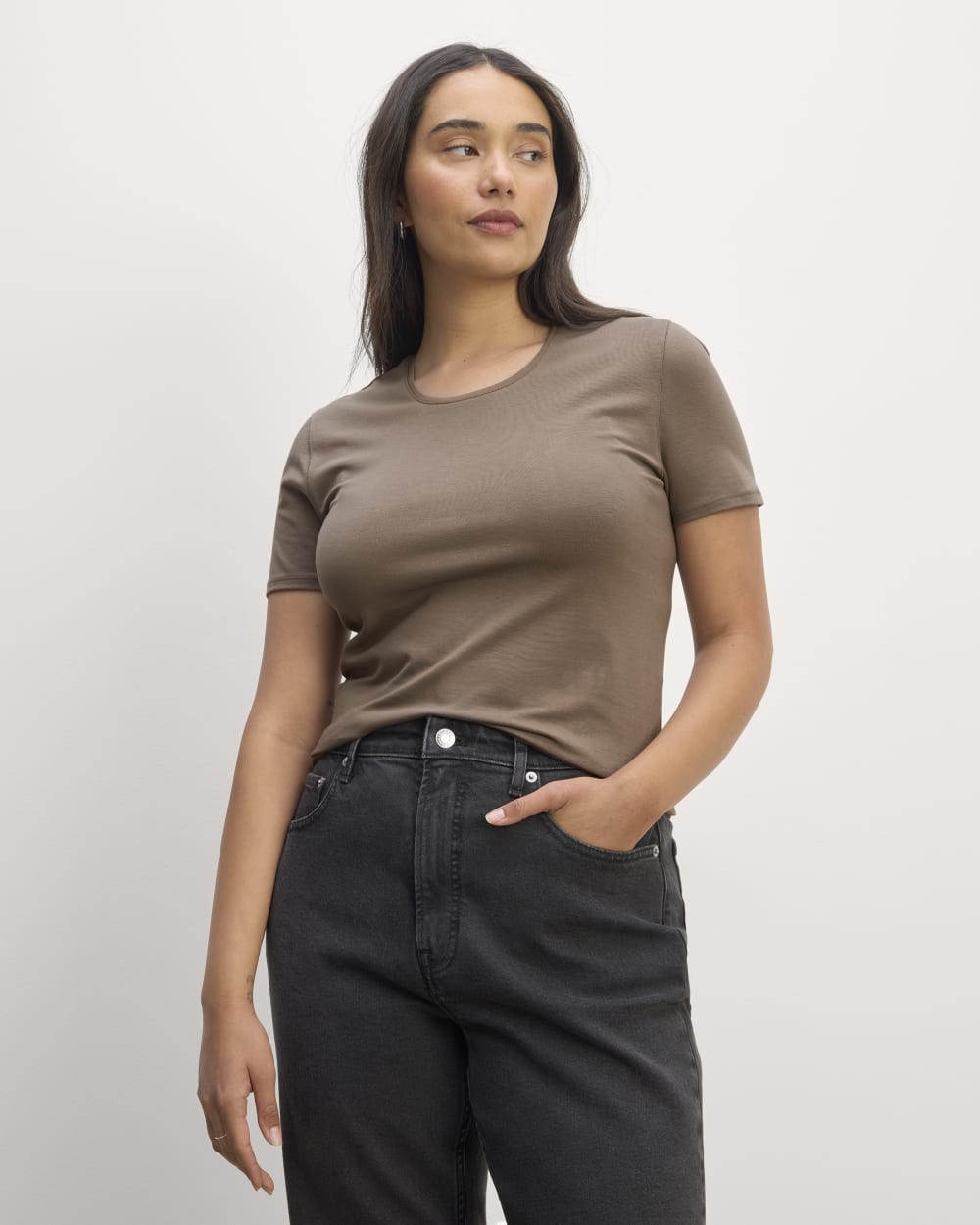womens-supima-form-ss-crewneck-tee-taupe | primary