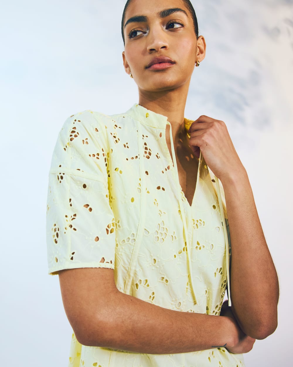 The Eyelet Midi Dress | Light Yellow Everlane The Eyelet Midi Dress | Light Yellow Everlane