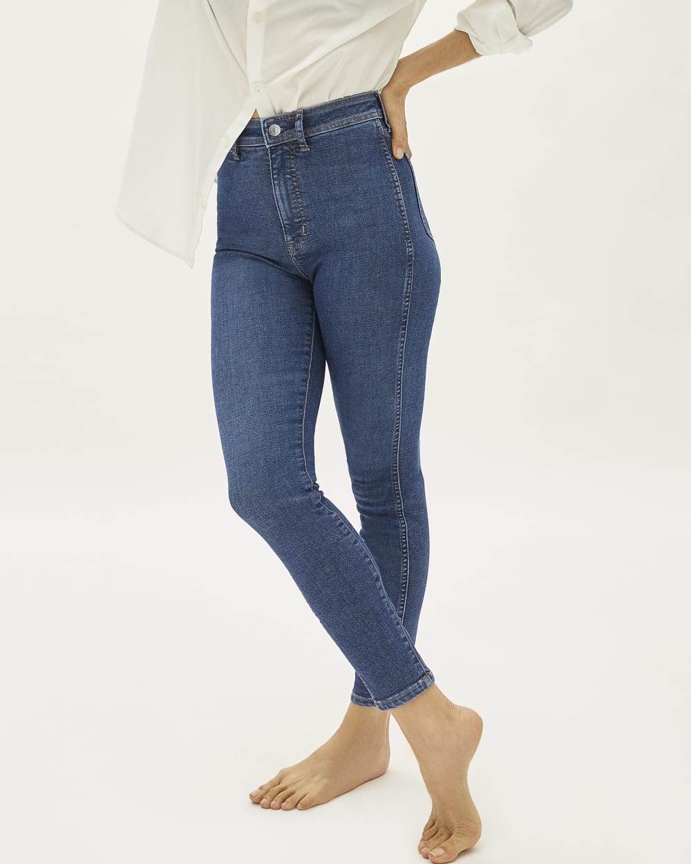 The Way-High® Clean Front Skinny Jean Vintage Blue