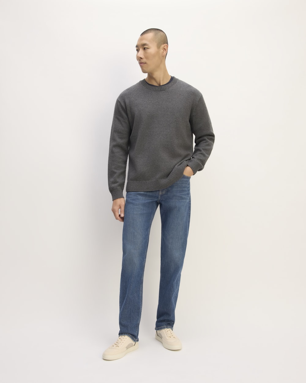The Classic Sweater in Everyday Cotton | Heathered Charcoal – Everlane