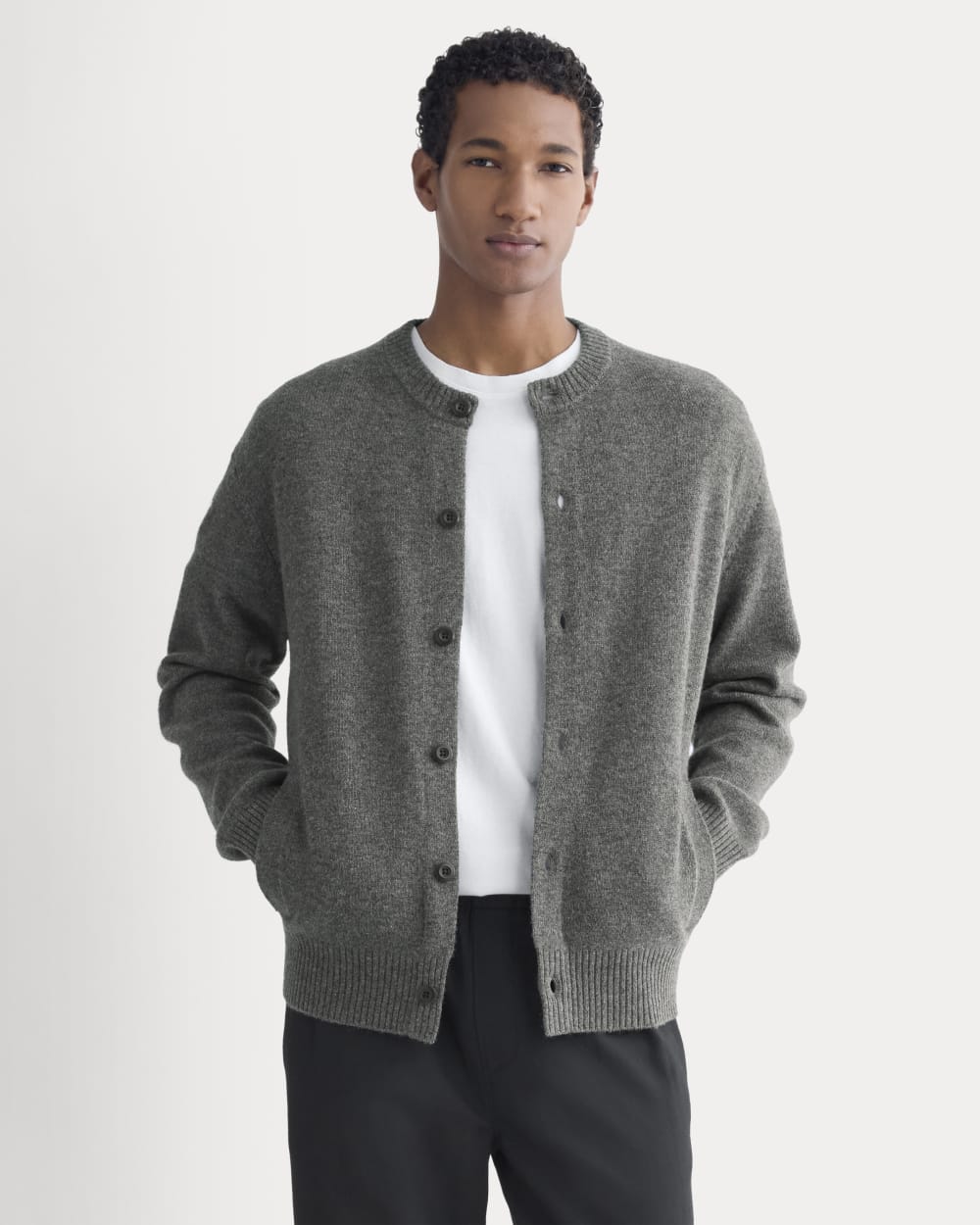 mens-luxe-merino-crew-cardigan-heathered-charcoal | primary