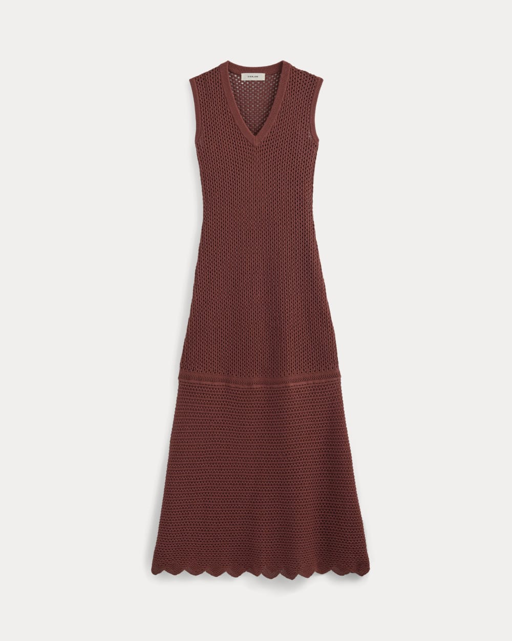 Everlane Lace Knit Maxi Sweater Dress In Henna Red, Size XS, Cotton Everlane Lace Knit Maxi Sweater Dress In Henna Red, Size XS, Cotton