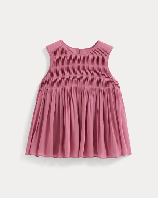 womens-twisted-pleat-tank-silk-georgette-heather-rose | primary