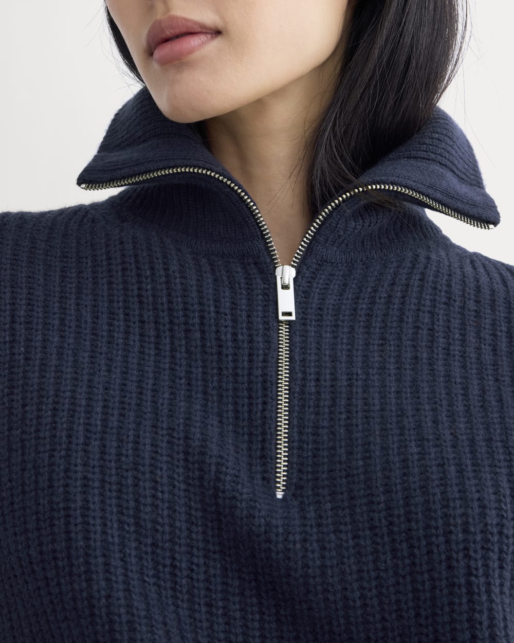 Half-Zip Sweater in Luxe Merino | Berry Red