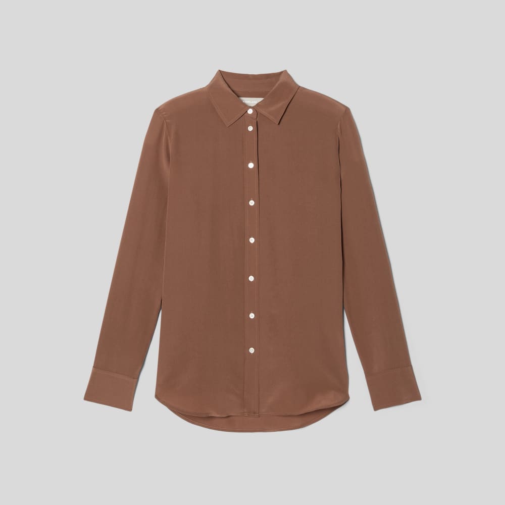 womens-clean-silk-relaxed-shirt-cocoa-brown | alt