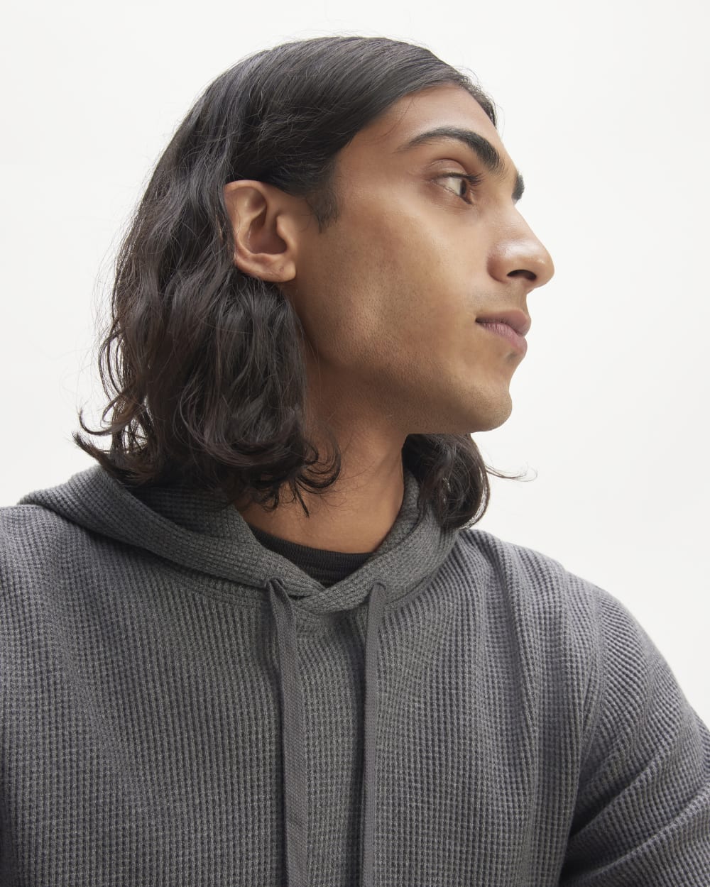 The Waffle-Knit Hoodie | Heathered Charcoal – Everlane