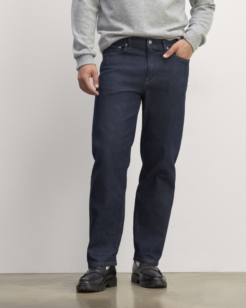 The Selvedge Loose Straight Jean Indigo Rinse – Everlane