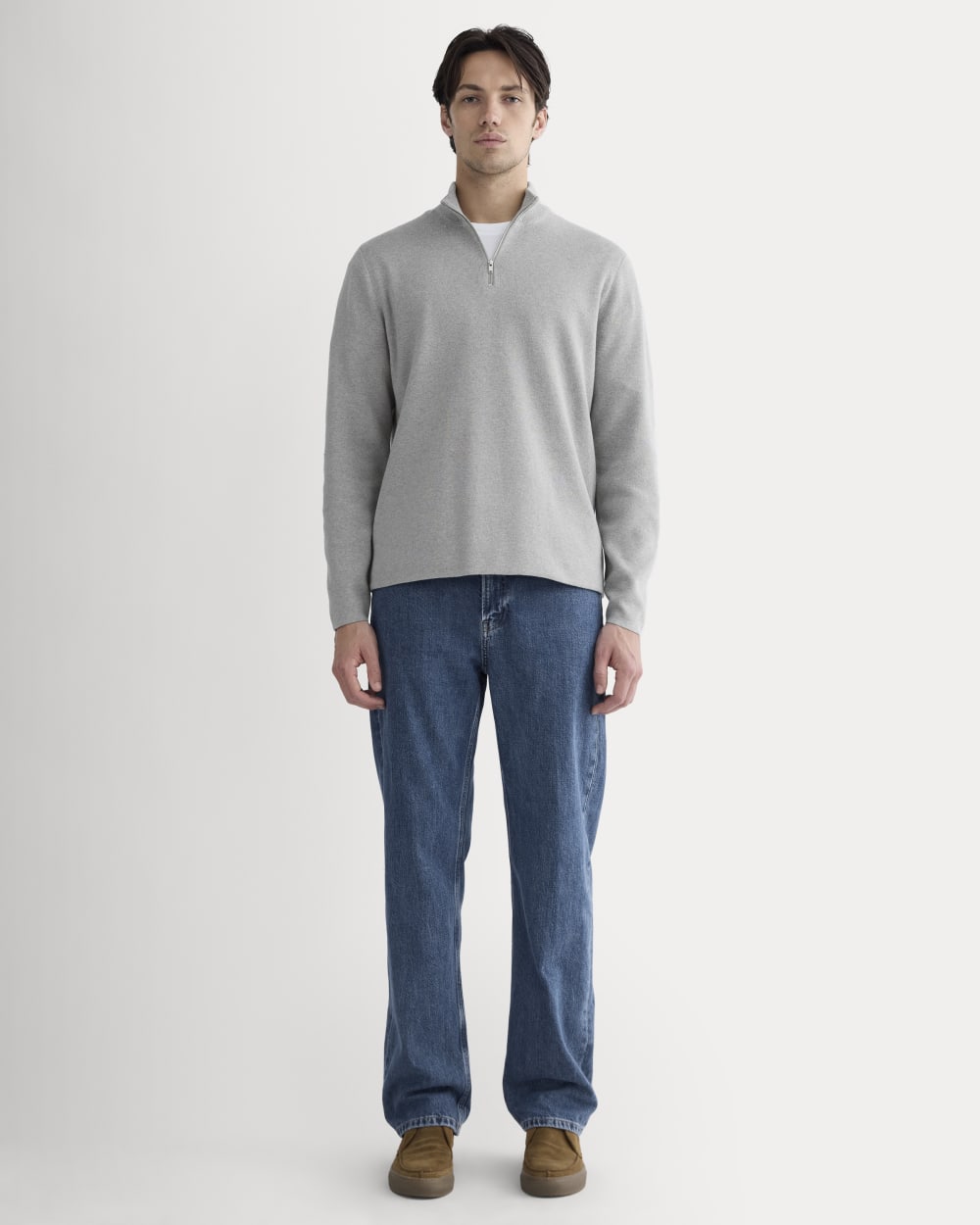The No-Sweat Quarter-Zip | Heathered Grey – Everlane
