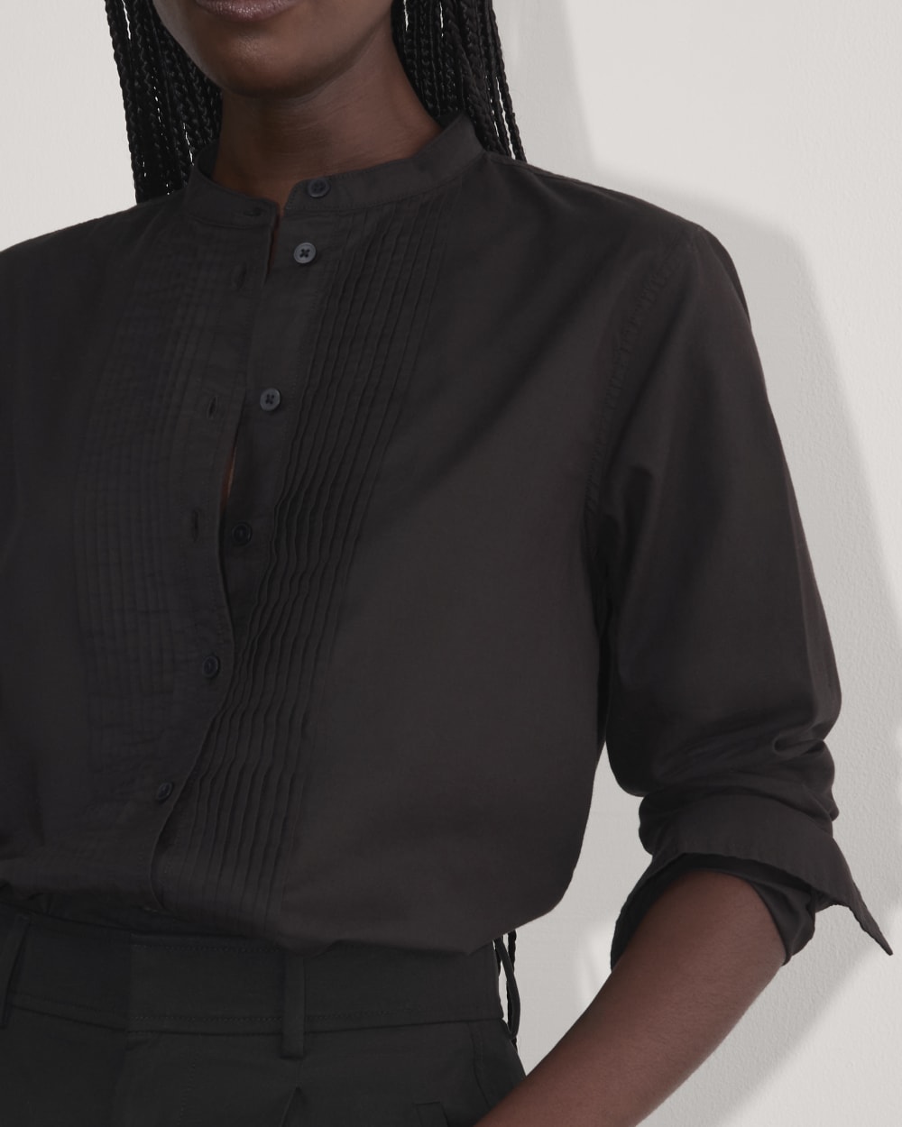 The Tuxedo Shirt in Silky Cotton | Black Everlane The Tuxedo Shirt in Silky Cotton | Black Everlane