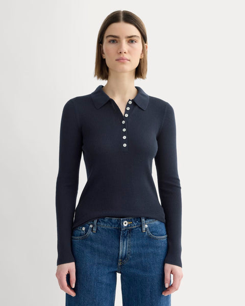 トップス second layer 23ss s/s open knit polo Open-knit cotton polo shirt – On Sale Now with Up to 50% Off
