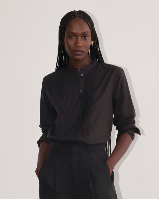 womens-tuxedo-shirt-in-silky-cotton-black | primary