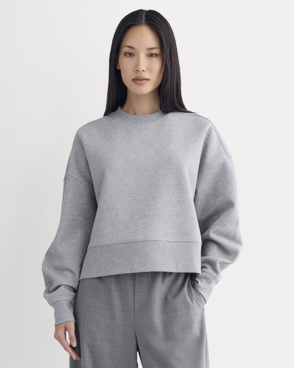 womens-fleece-cropped-crew-sweatshirt-vintage-heather-grey | primary