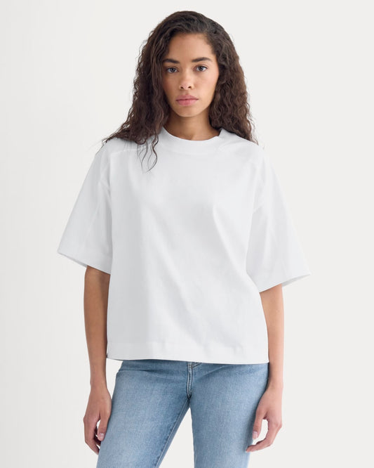 womens-oversized-seamed-tee-white | primary