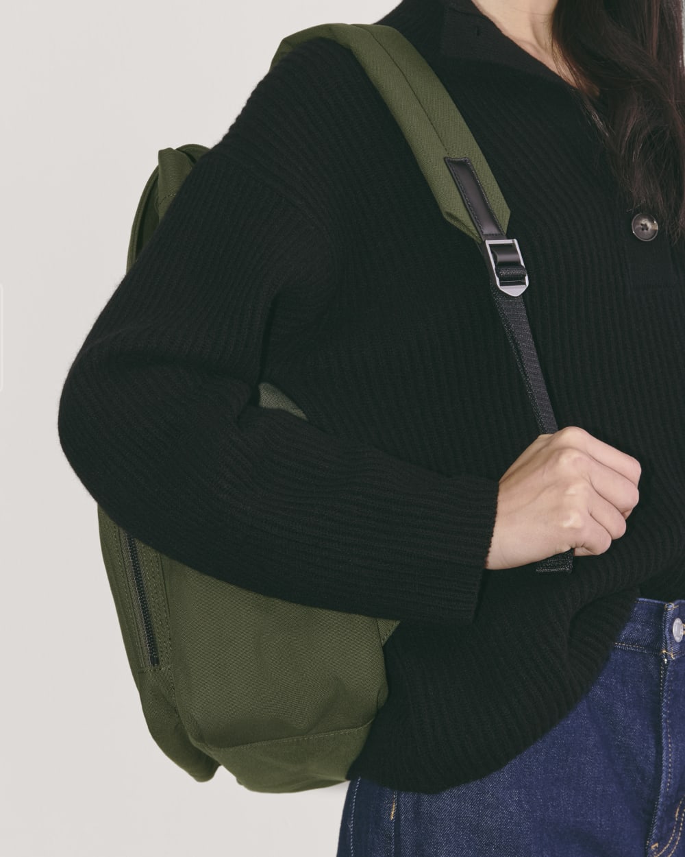 everlane backpack vs herschel Everlane Canvas Backpack In Dark Forest, Cotton/Leather