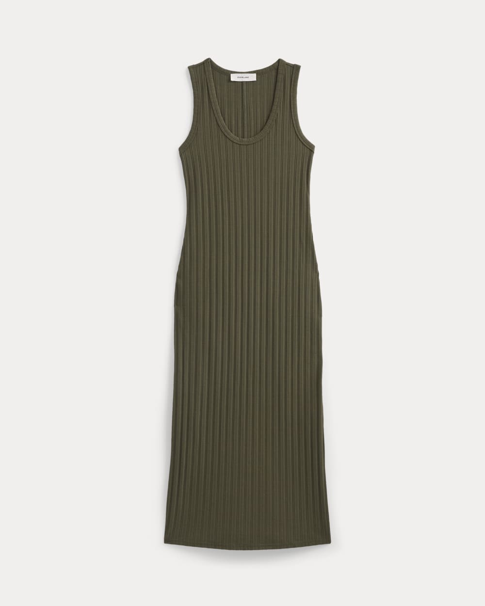 womens-scoop-neck-midi-dress-pointelle-olive-night | alt