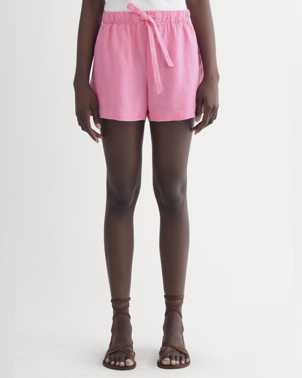 The Drawstring Boxer Short in Linen | Deep Pink – Everlane