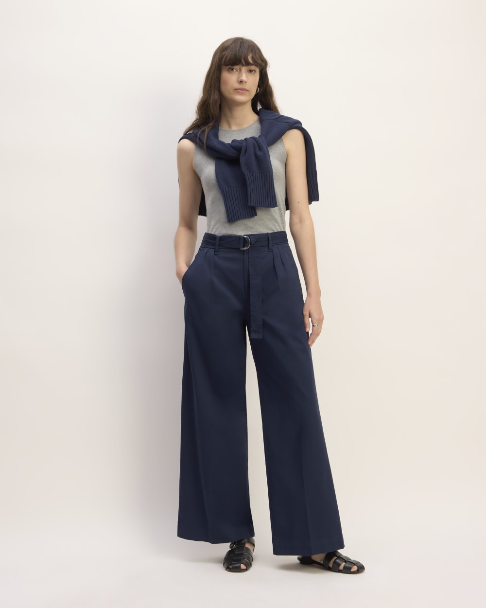 womens-pleated-wide-leg-chino-navy | primary