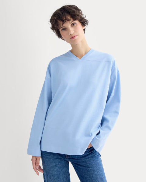 Retro V-Neck Jersey | Open Air Blue – Everlane